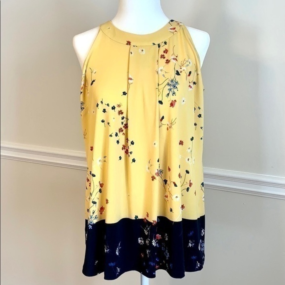 CHARTER CLUB Yellow Floral Halter Top PS
